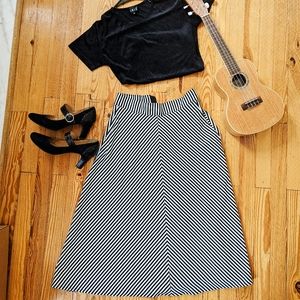 Striped Midi Skirt with Pockets | Gap